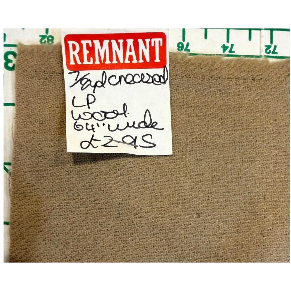 Loro Piana Italian Wool Fabric Remnant Tan Camel Twill 64 wide x 7/8 Yard Luxury